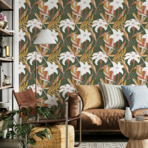 EULALIE - Papier peint frangipanier salon