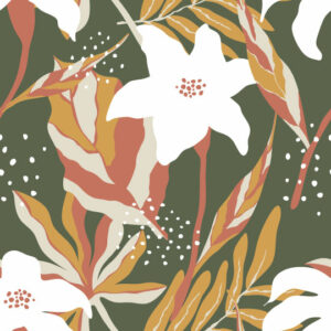 EULALIE - Papier peint frangipanier