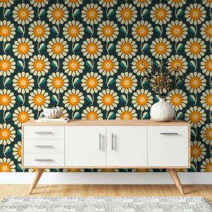 FLORE - papier peint vintage fleuri couloir