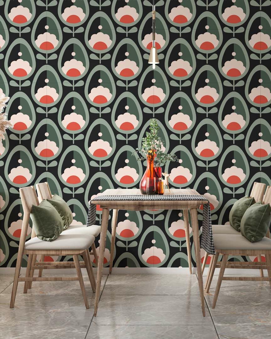 FLORENCE - papier peint fleur carnivore salle à manger