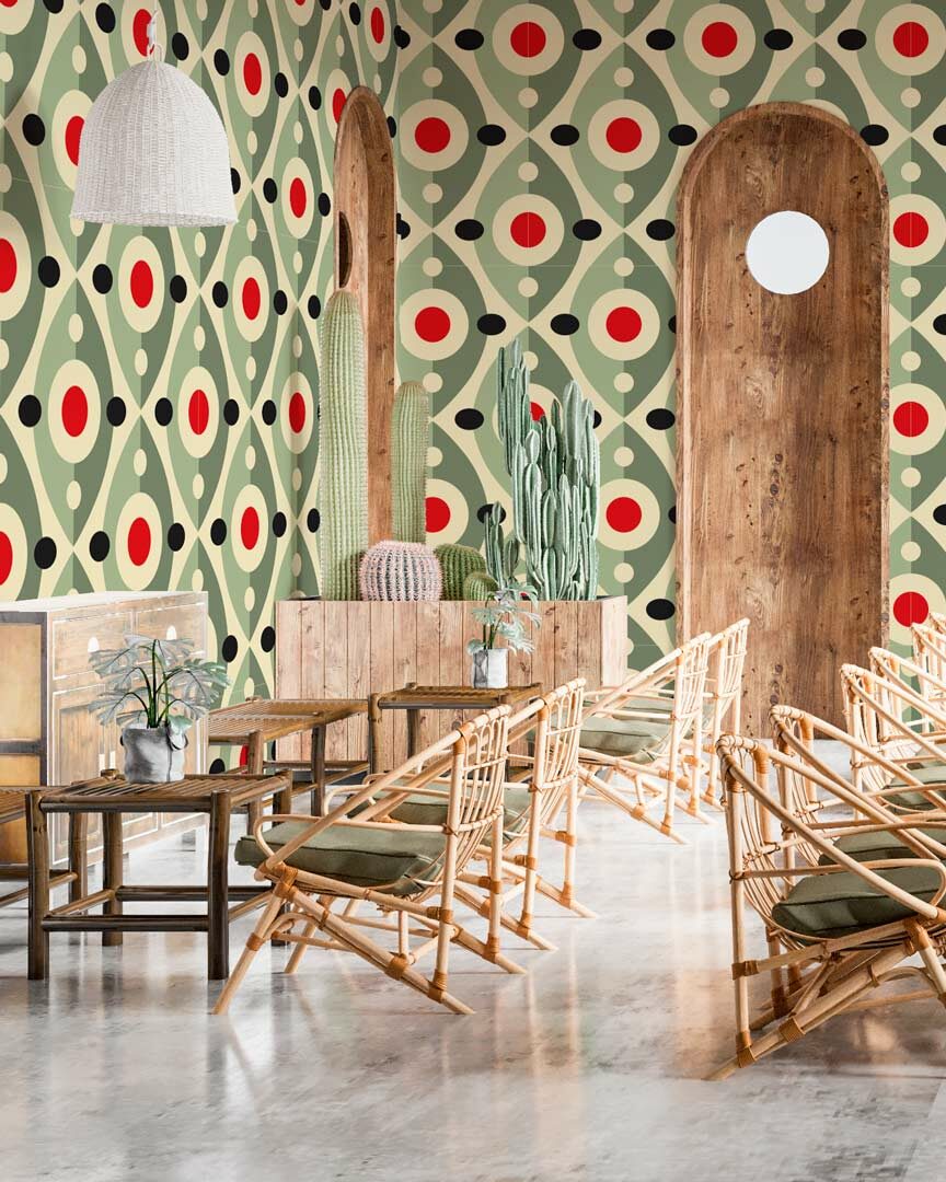 FLORENT - papier peint motif géométrique restaurant