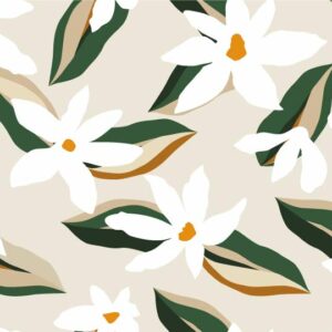 GASTON - papier peint fleur de frangipane