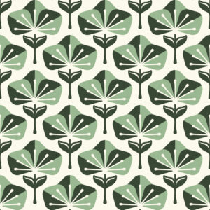 GENEVIÈVE - papier peint fleur verte