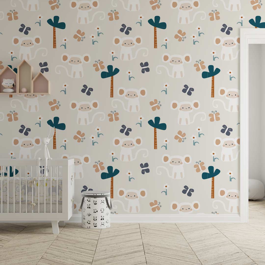 GIULIA - papier peint monkey chambre bébé