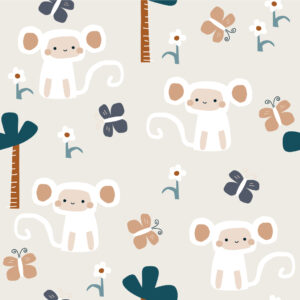 GIULIA - papier peint monkey bébé