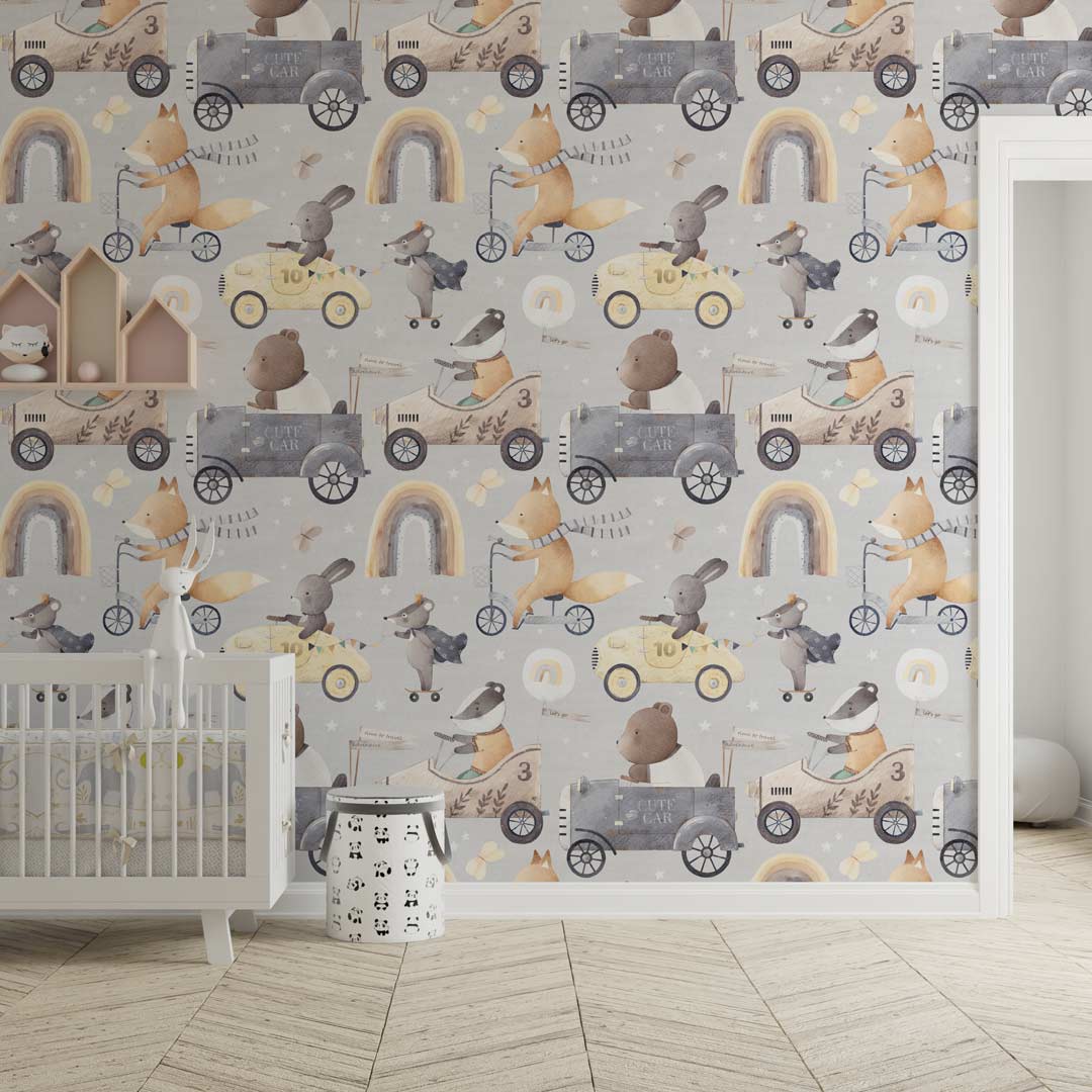 GUILHEM - papier peint voiture vintage enfant chambre bébé