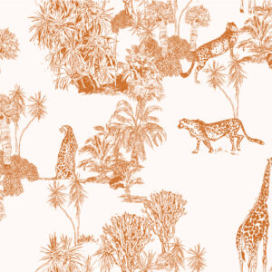 HADRIEN - papier peint jungle inspiration toile de jouy