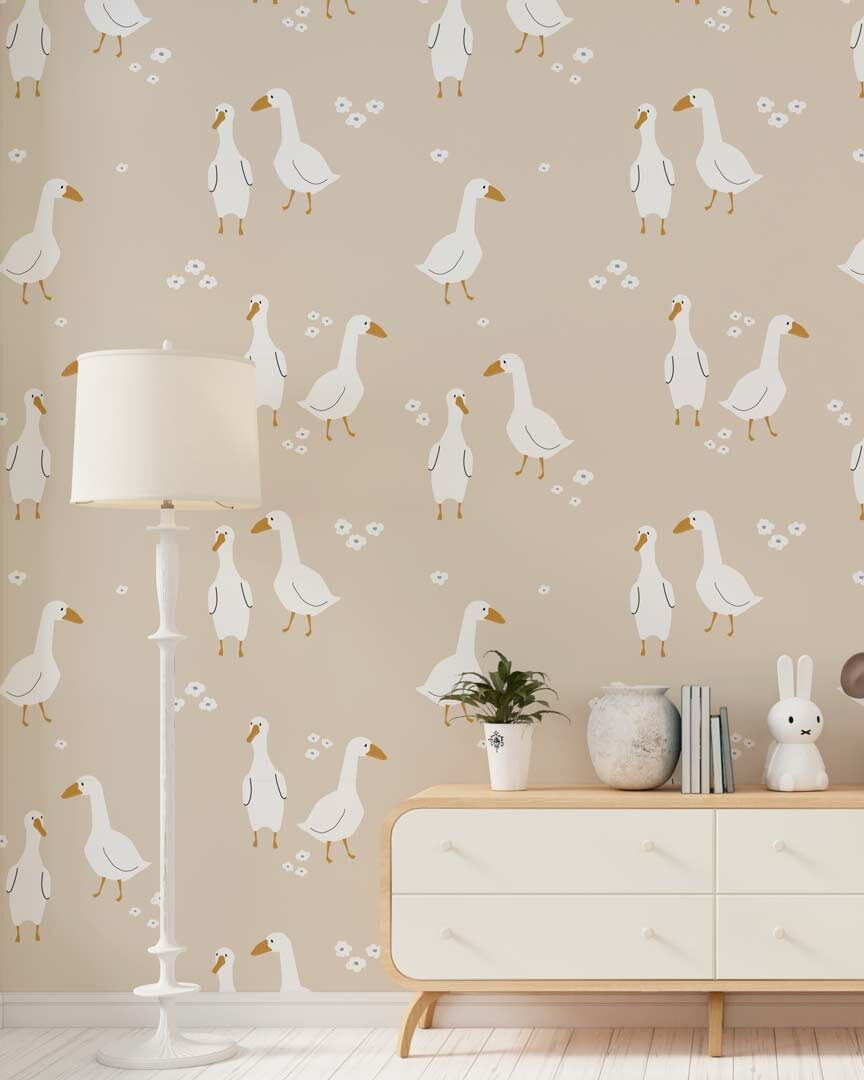 HELENE - papier peint oie pour enfant nurserie