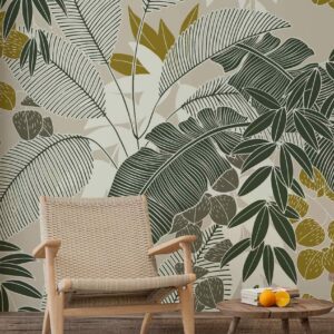 IRÈNE - papier peint feuille moderne salle d'attente