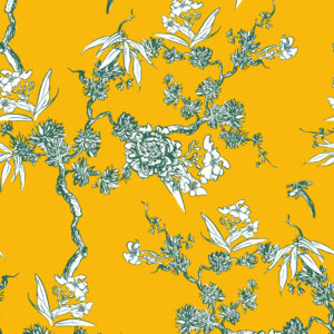 JEANINE - papier peint branchage inspiration toile de jouy