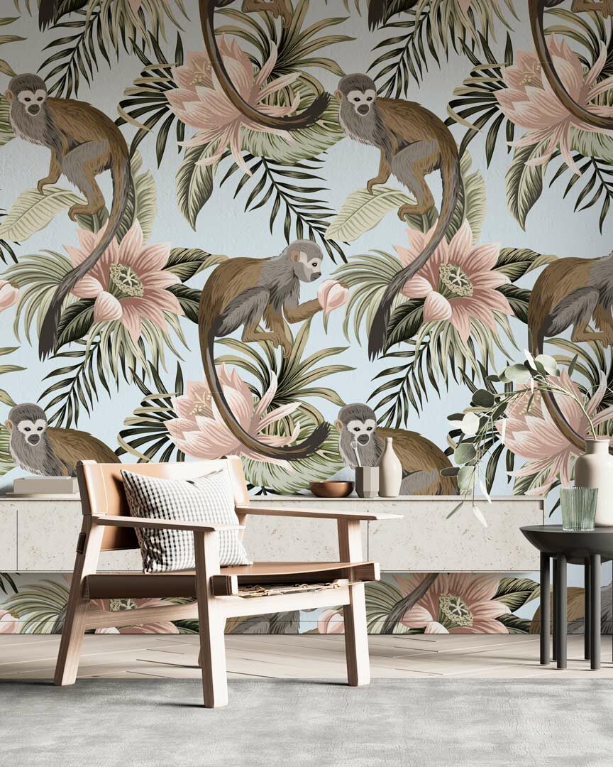 JOY - papier peint lémurien salon