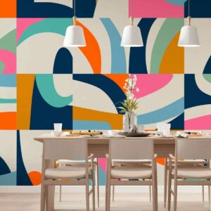 JULIA - papier peint panoramique cube abstrait salle à manger