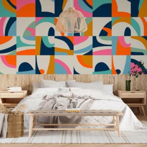 JULIA - papier peint panoramique cube abstrait chambre