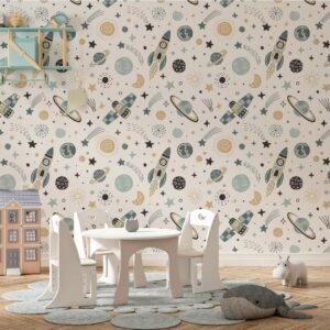 LÉO - papier peint espace enfant salle de jeux