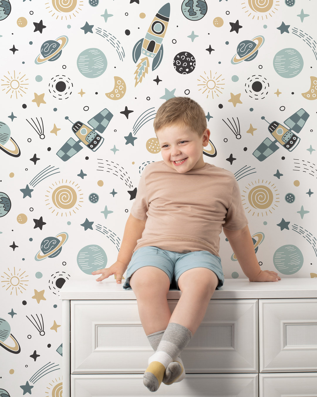 LÉO - papier peint espace enfant chambre enfant