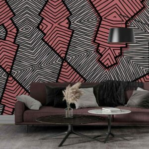 LISON - papier peint wax rose salon