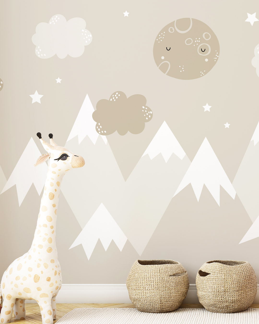 LOANE - papier peint panoramique sommet enneigé enfant chambre bébé