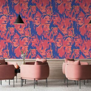LORIS - papier peint lion graphique restaurant