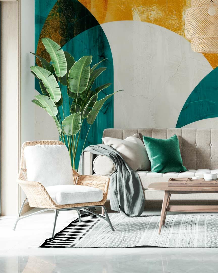 MARCEL - papier peint panoramique rétro salon