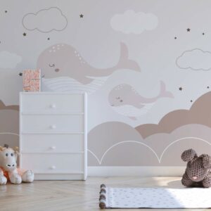 MARTHE - papier peint panoramique baleine enfant chambre enfant