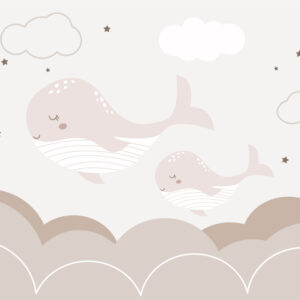 MARTHE - papier peint panoramique baleine enfant