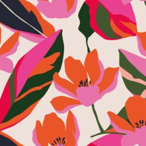 MATHILDE - papier peint fleuri pop