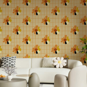 MELISSA - Papier peint fleuri coloré salon