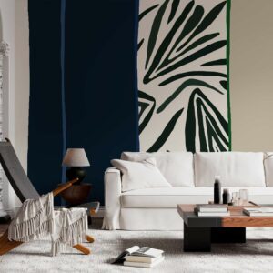 NICOLAS - papier peint panoramique rayé méditerranée salon