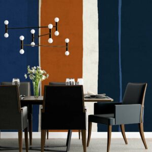 NICOLAS - papier peint panoramique rayé méditerranée salle à manger