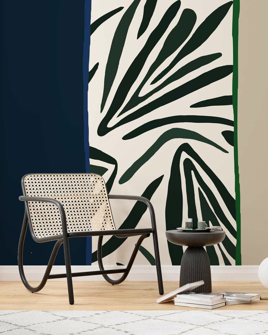 NICOLAS - papier peint panoramique rayé méditerranée salle d'attente