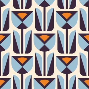 NOAM - papier peint fleur vintage géométrique