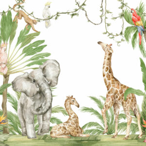 NOÉLISE - Papier peint panoramique jungle bébé