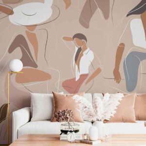 NOUKA - papier peint femme abstrait salon