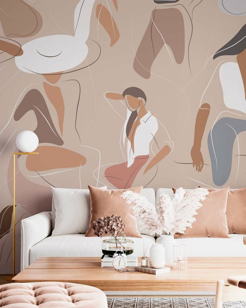 NOUKA - papier peint femme abstrait salon
