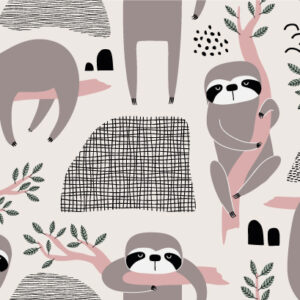 NOUR - papier peint paresseux enfant