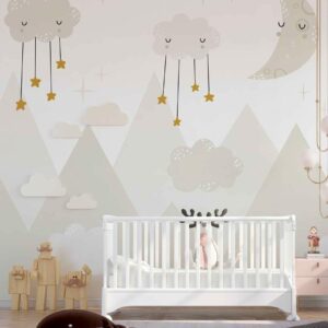 OCÉANE - papier peint panoramique nuage bébé chambre bébé