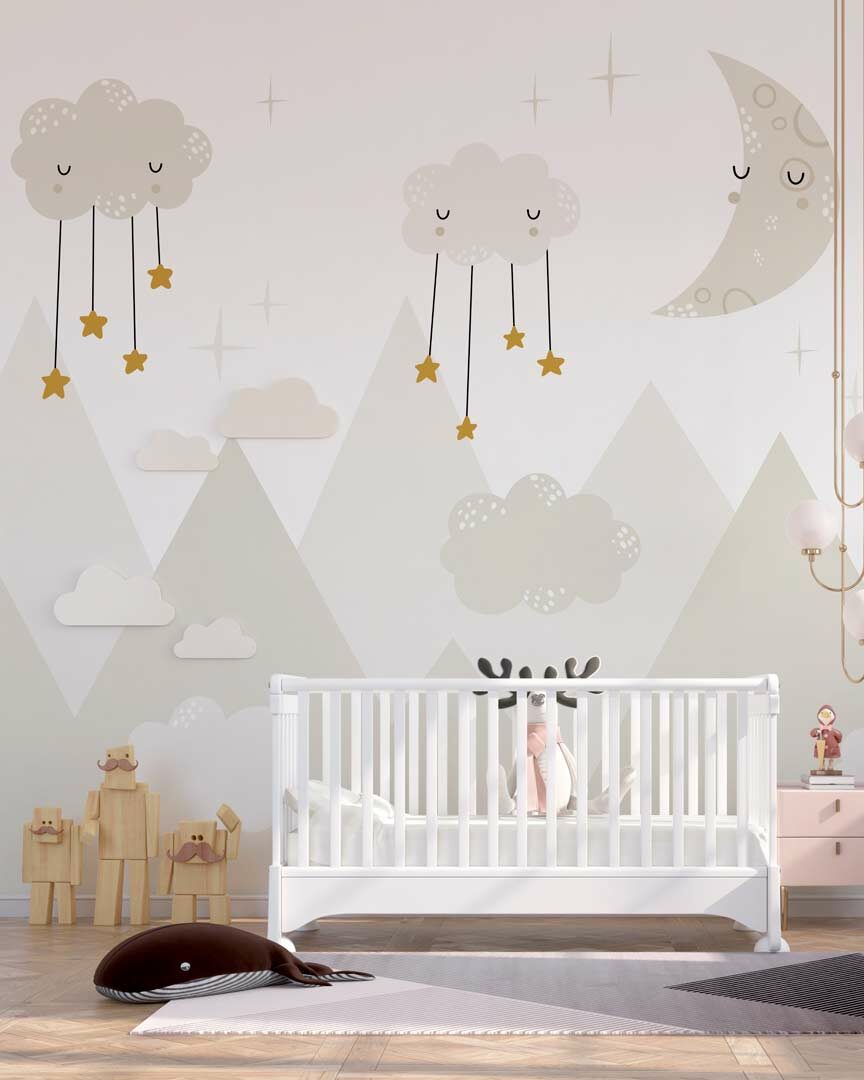 OCÉANE - papier peint panoramique nuage bébé chambre bébé