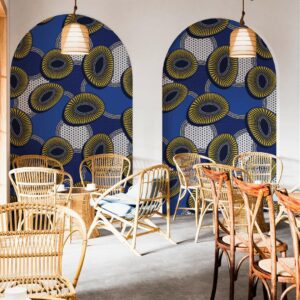 PACO - papier peint wax bleu restaurant