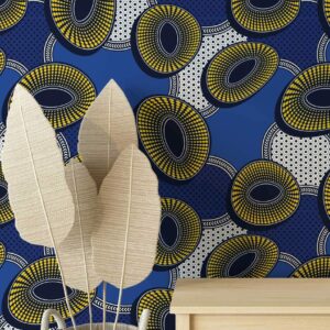 PACO - papier peint wax bleu entrée