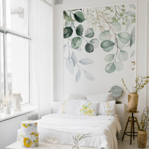 PATRICIA - papier peint panoramique feuille d'eucalyptus tete de lit