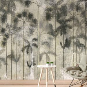PHILIPPE - tapisserie palmier dans la brume salon