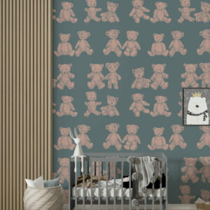 PHILOMÈNE - Papier peint ourson rétro chambre bebe
