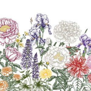 RILEY - Papier peint floral panoramique