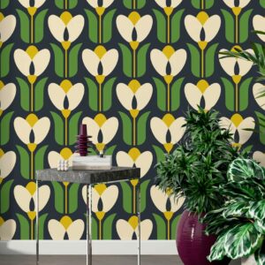 ROBIN - papier peint motif tulipe salle d'attente