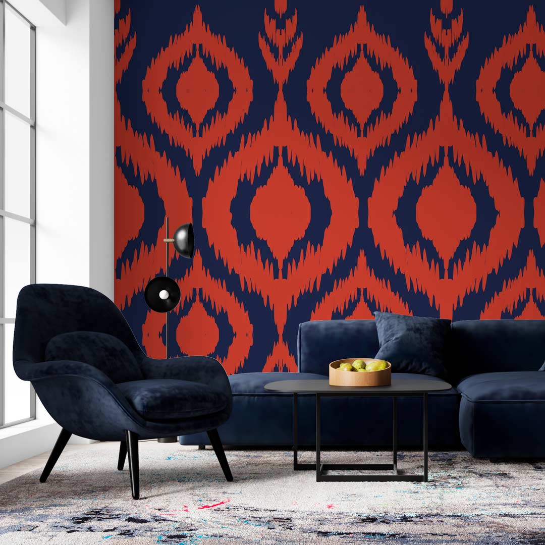 ROGER - papier peint ikat salon