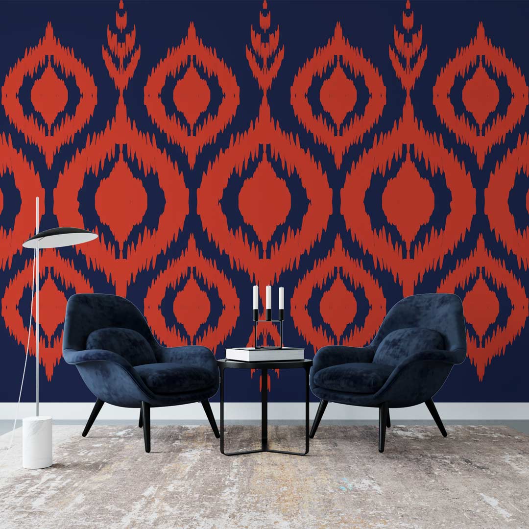 ROGER - papier peint ikat salon