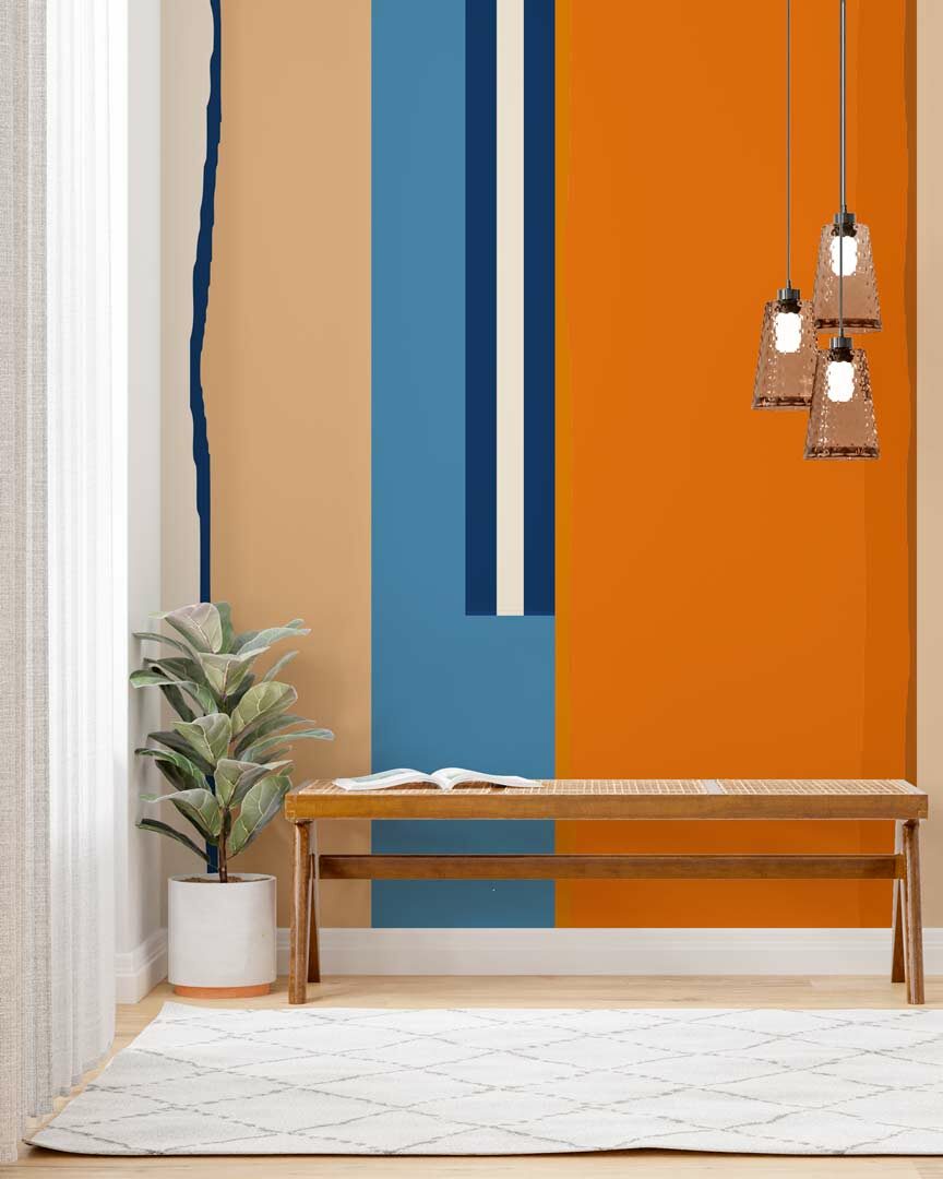 ROMUALD - papier peint panoramique strie abstrait couloir