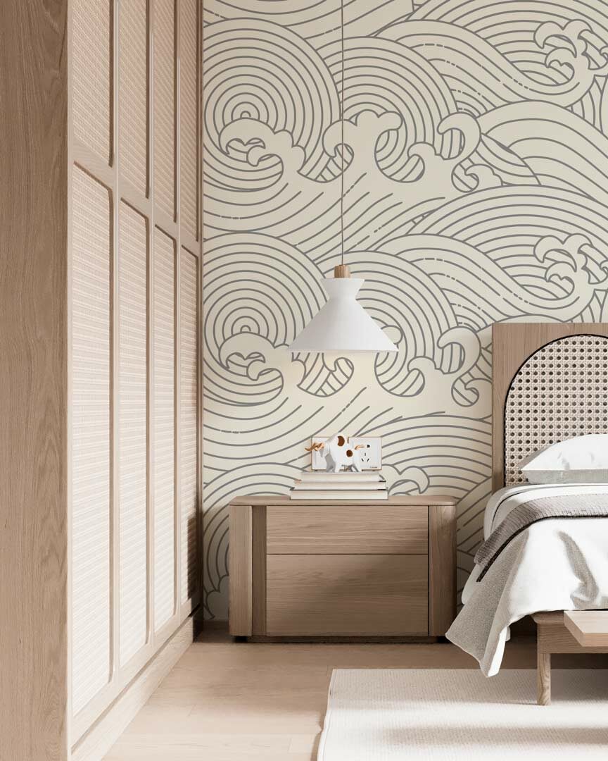 ROXANE - papier peint motif vague chambre