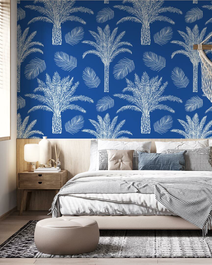 SERGE - Papier peint motif palmier chambre