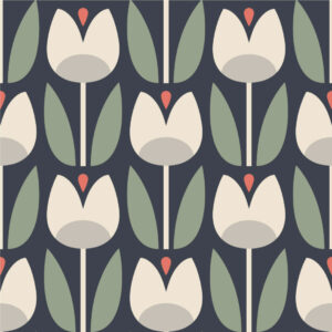 SUZIE - papier peint tulipe vintage